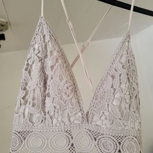 Grey summer embroidered summer dress